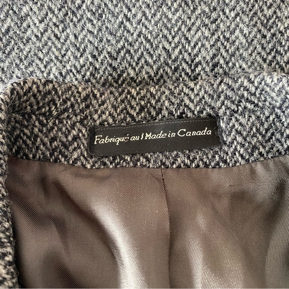 Vintage Harris Tweed Jacket Wool Tweed Grey Herringbone Blazer 42 Long/Tall - Picture 14 of 14
